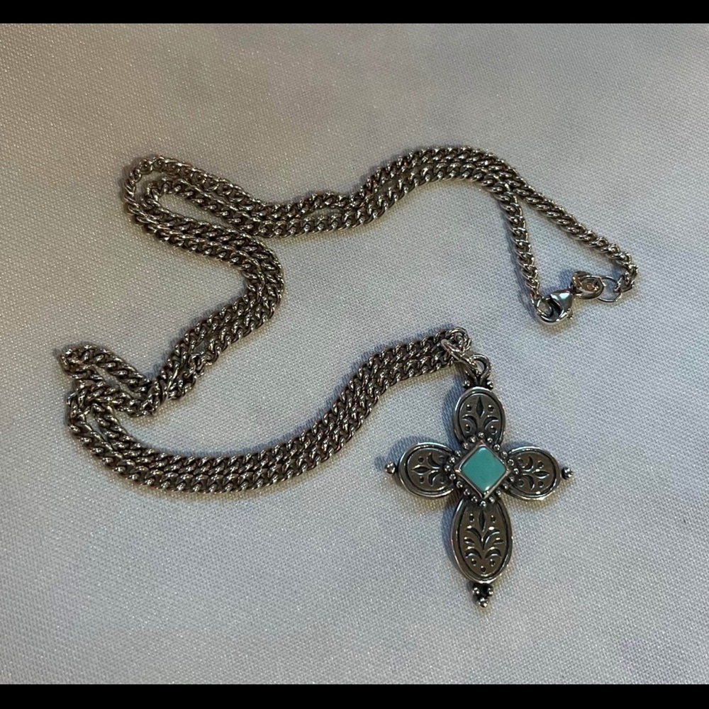 James Avery Silver and Blue Necklace with Intricate Design